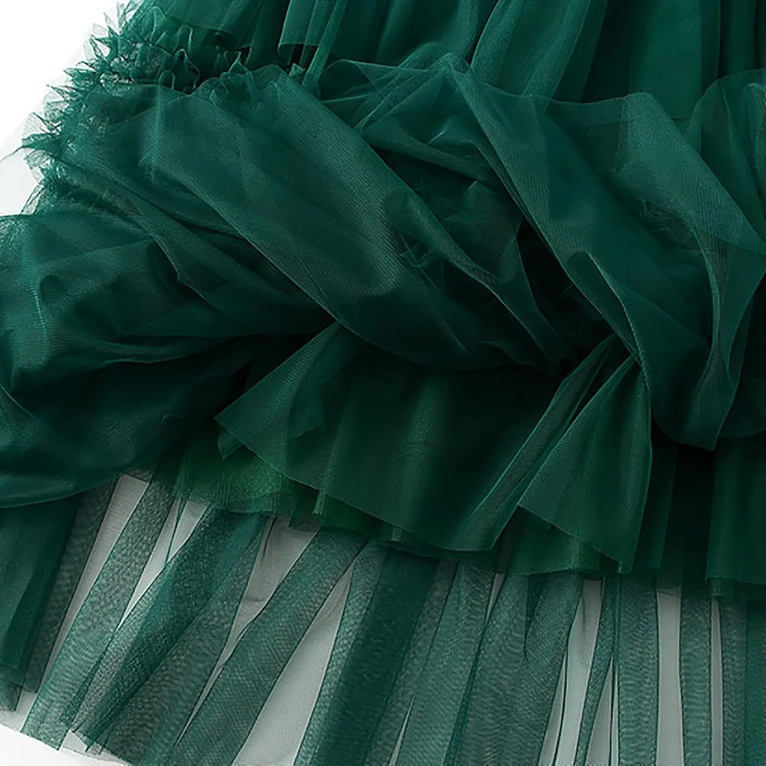 Tulle Skirts for Women Fairy Tutu Tiered Elastic Waist A Line Midi Skirt Casual Ruffles Layered Mesh Party Long Skirts