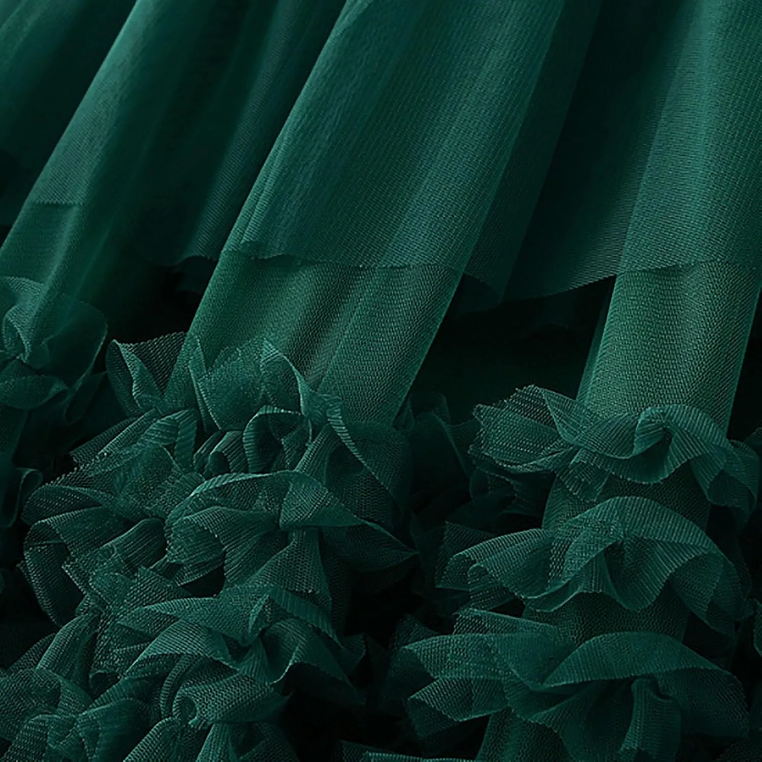 Tulle Skirts for Women Fairy Tutu Tiered Elastic Waist A Line Midi Skirt Casual Ruffles Layered Mesh Party Long Skirts