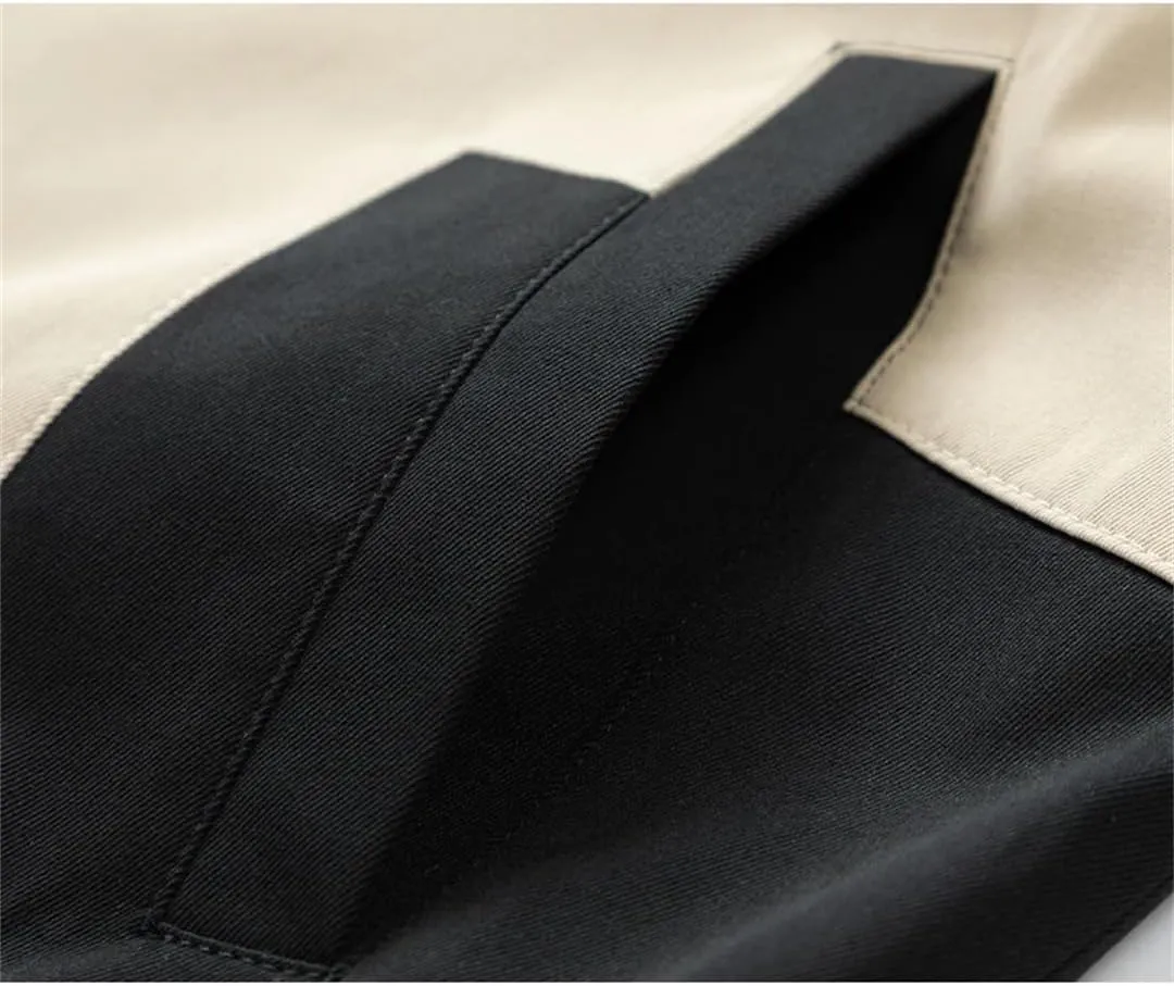 Vsadsau Hooded Jacket Men Streetwear Men's Tops Hip Hop Color Stitching Harajuku Loose Zipper Jacket