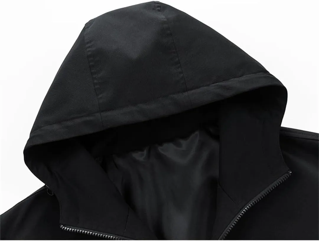 Vsadsau Hooded Jacket Men Streetwear Men's Tops Hip Hop Color Stitching Harajuku Loose Zipper Jacket
