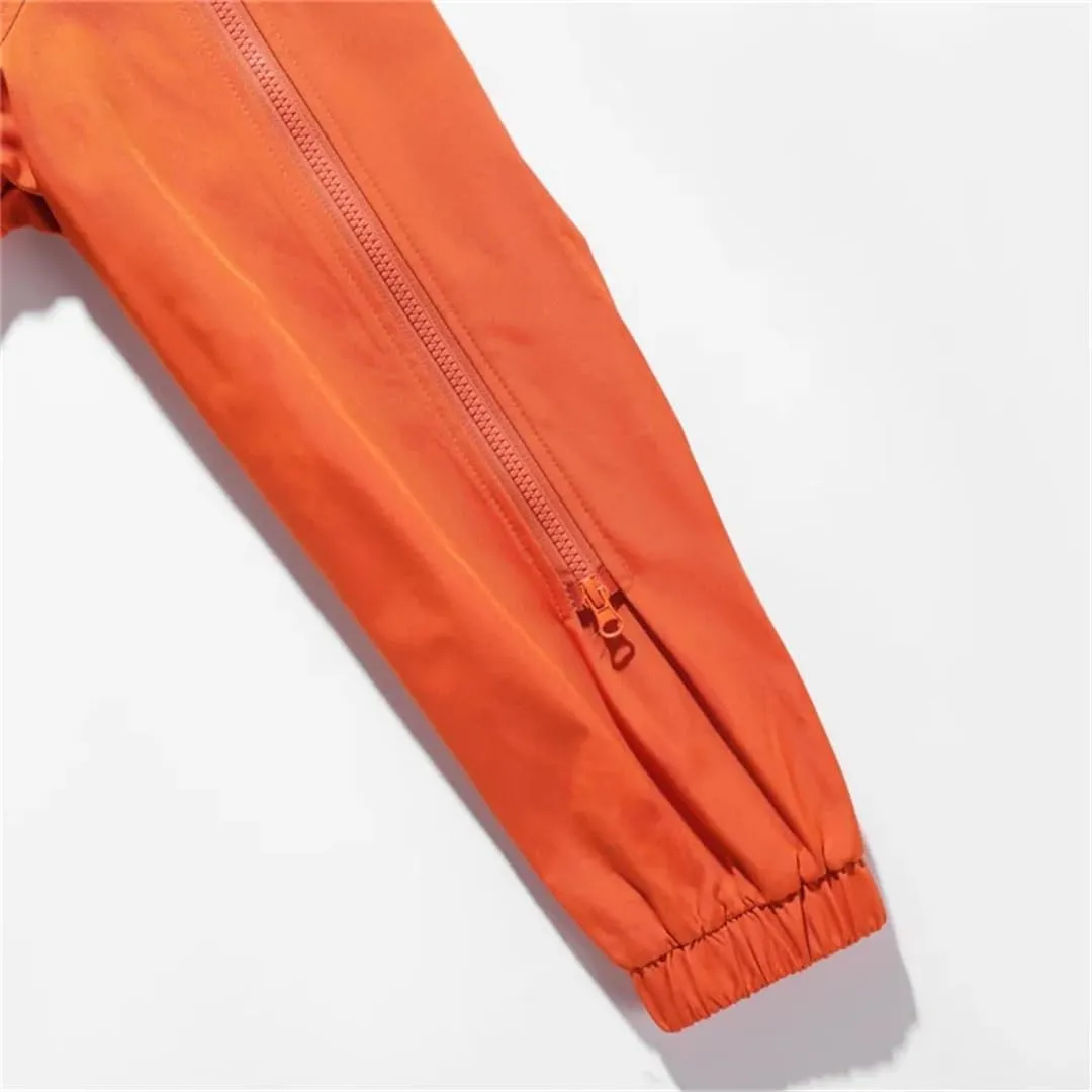 Vsadsau Hooded Jackets Men Hip Hop Zipper Solid Casual Coat Streetwear Outdoor Long Sleeve Jackets