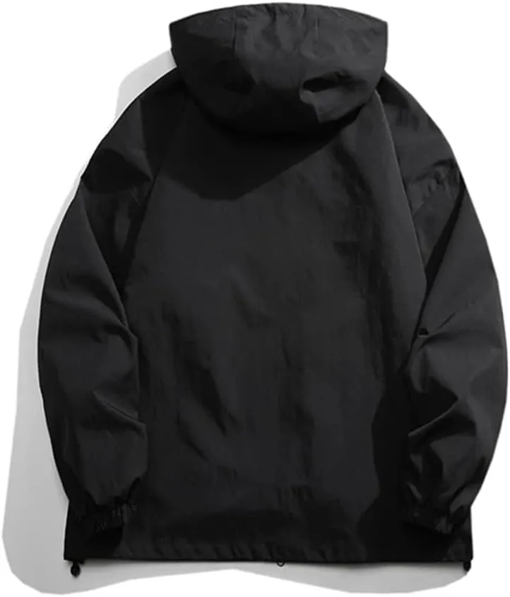 Vsadsau Hooded Jackets Men Spring Autumn Hip Hop Coat Solid Color Streetwear Casual Couples Jacket