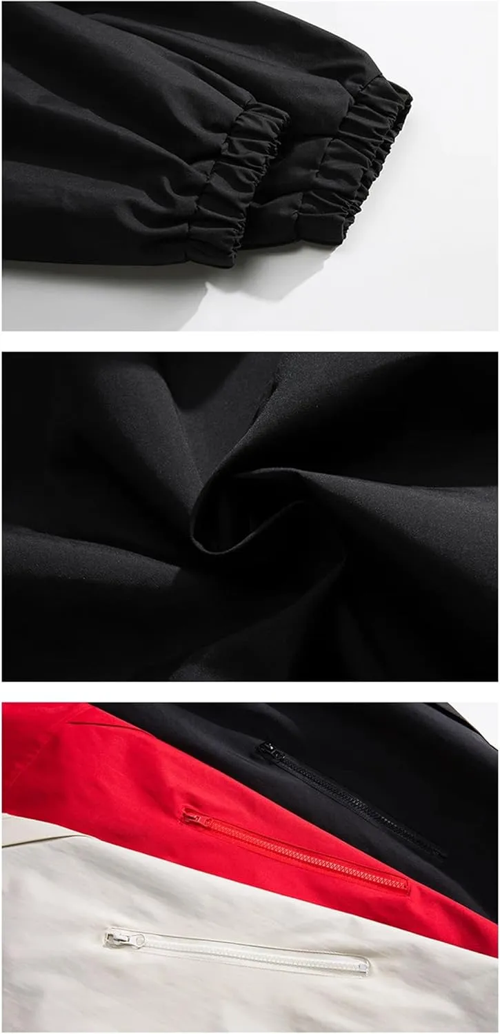 Vsadsau Hooded Jackets Men Spring Autumn Hip Hop Coat Solid Color Streetwear Casual Couples Jacket