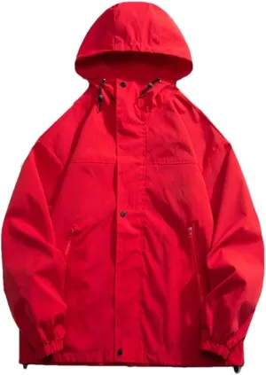 Vsadsau Hooded Jackets Men Spring Autumn Hip Hop Coat Solid Color Streetwear Casual Couples Jacket