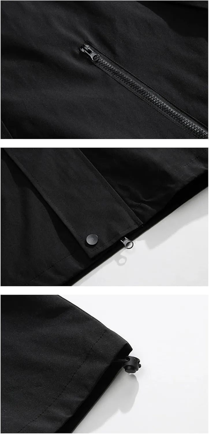 Vsadsau Hooded Jackets Men Spring Autumn Hip Hop Coat Solid Color Streetwear Casual Couples Jacket
