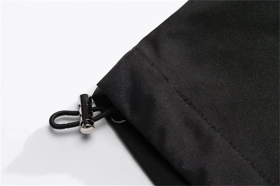 Vsadsau Oversized Hooded Jacket Harajuku Men Streetwear Hip Hop Solid Zipper Hiking Couple Coat