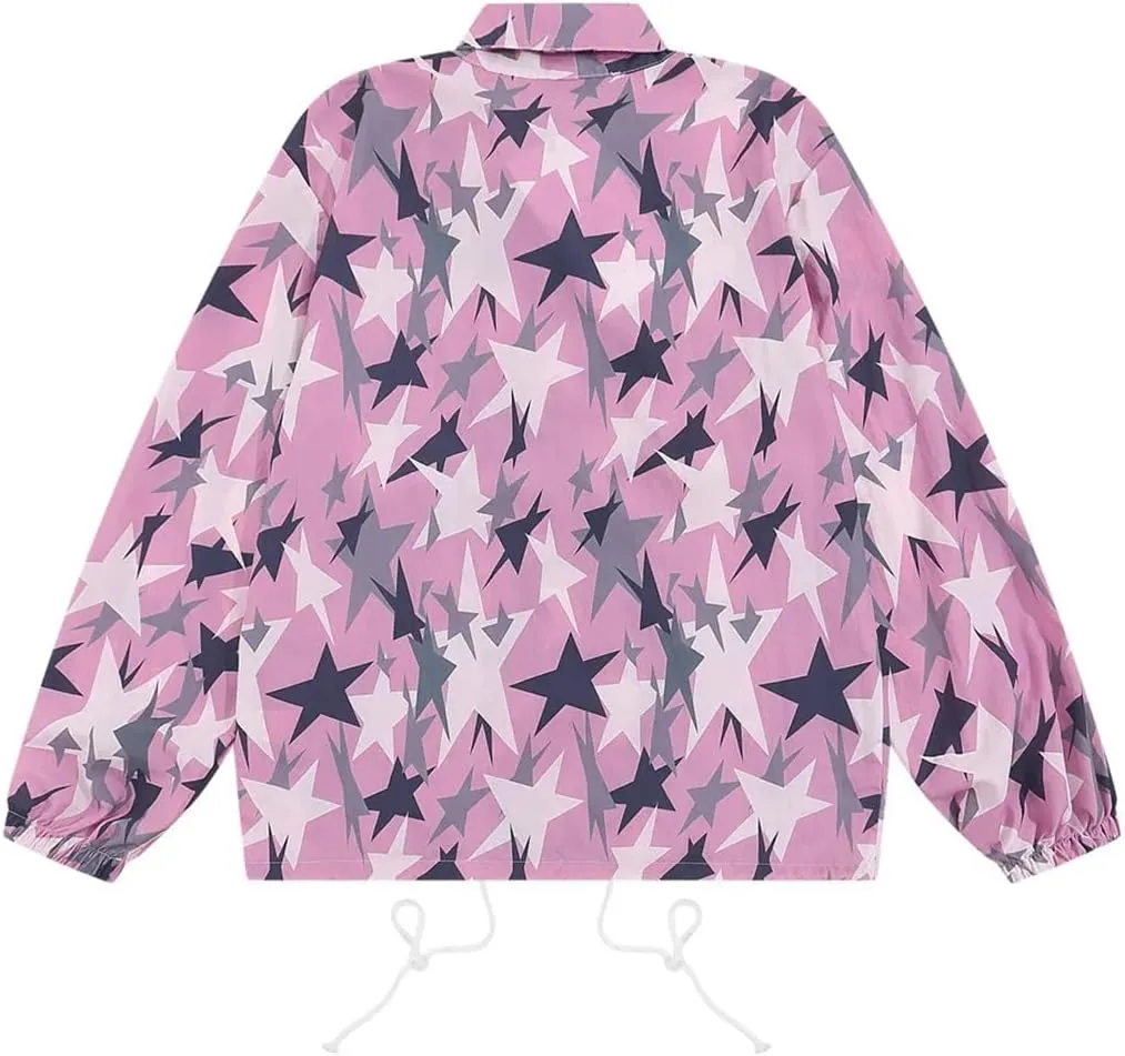 Vsadsau Print Hooded Jackets Men Harajuku Hip Hop Zipper Coat Streetwear Casual Light Couple Jacket