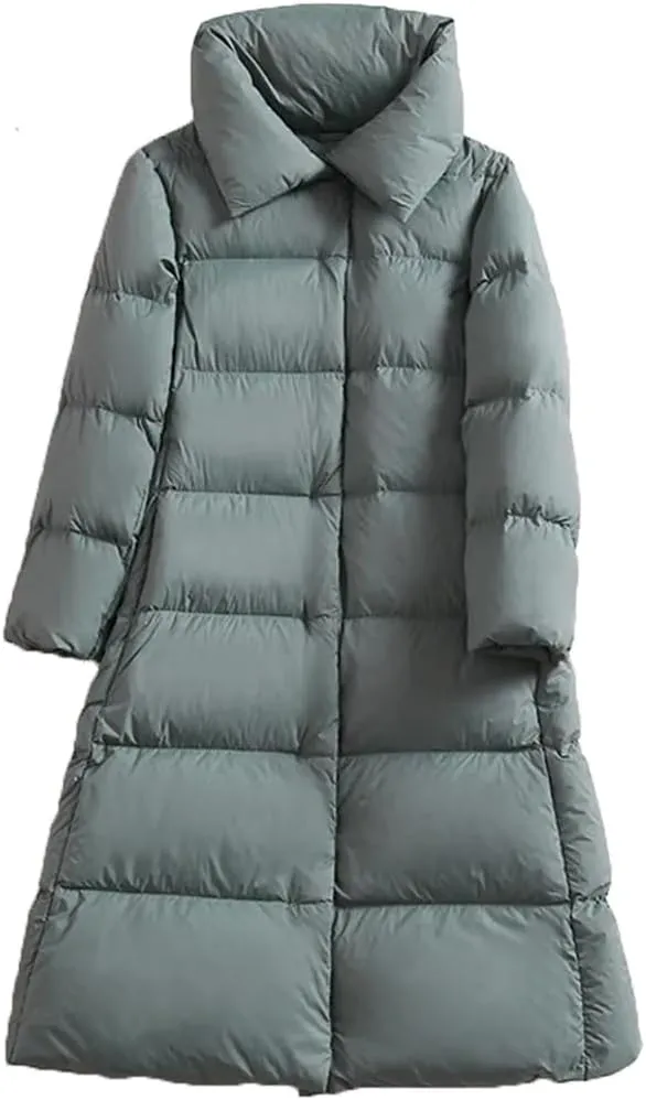 Winter Women's Down Coat Padded Warm Thick Long Puffer Jacket Casual Parkas Overcoat