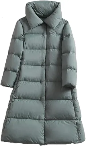 Winter Women's Down Coat Padded Warm Thick Long Puffer Jacket Casual Parkas Overcoat