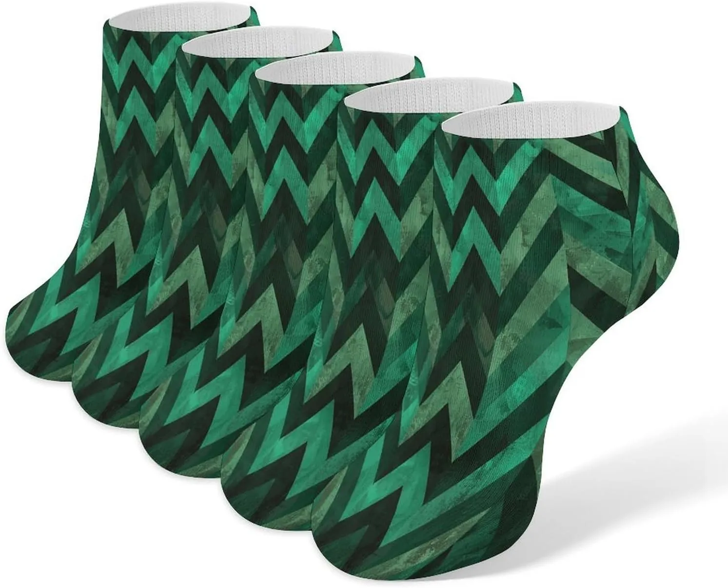 With Emerald Green 5 Pairs Ankle Socks Comfort Athletic Socks Low Cut Breathable Casual Sock for Unisex