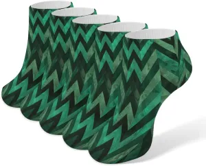 With Emerald Green 5 Pairs Ankle Socks Comfort Athletic Socks Low Cut Breathable Casual Sock for Unisex