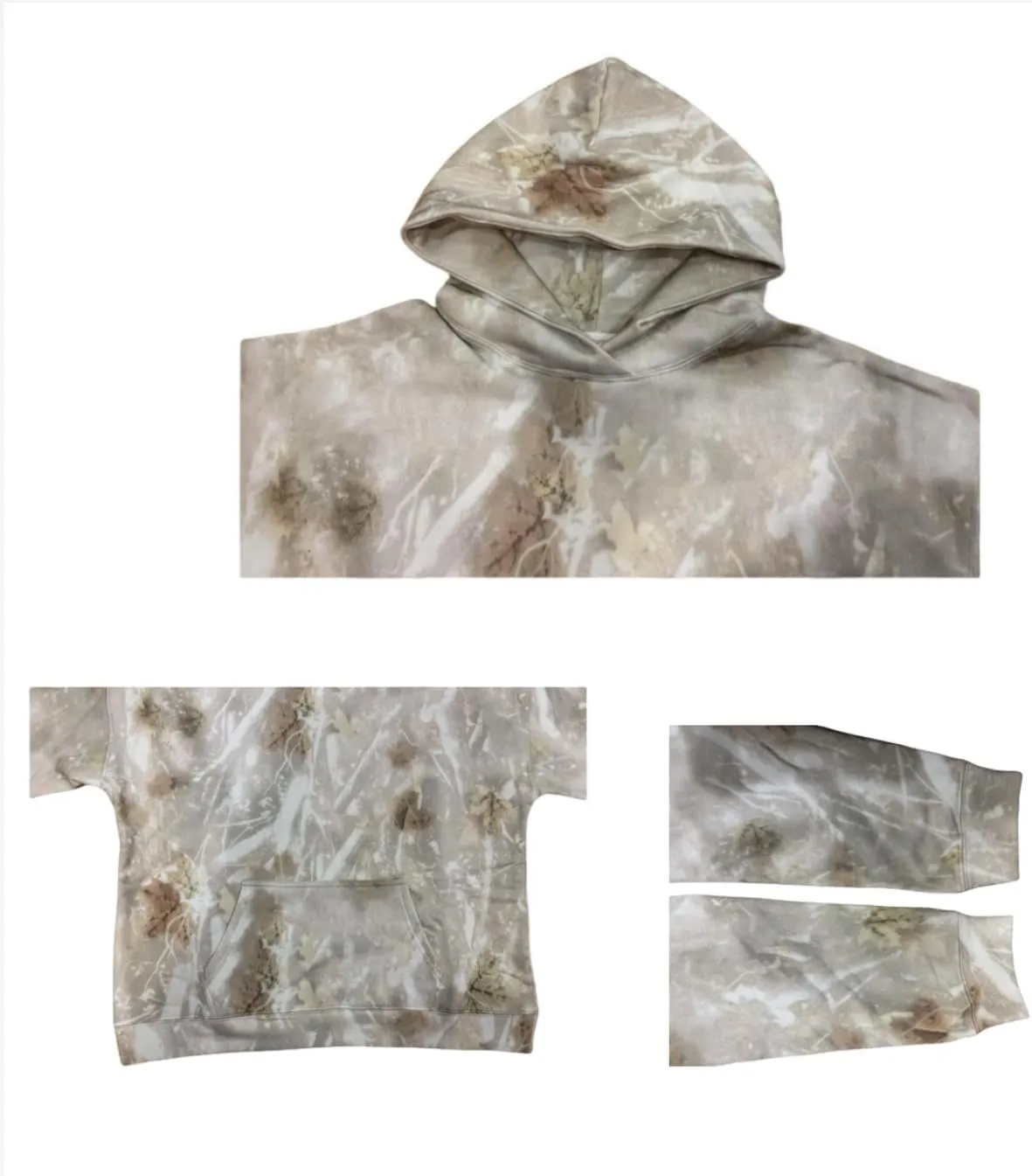 Women Camo Hoodies Maple Leaf Oversized Fleece Hooded Sweatshirt Loose Long Sleeve Pullover Top with Pocket Couple