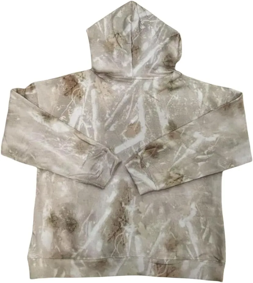 Women Camo Hoodies Maple Leaf Oversized Fleece Hooded Sweatshirt Loose Long Sleeve Pullover Top with Pocket Couple