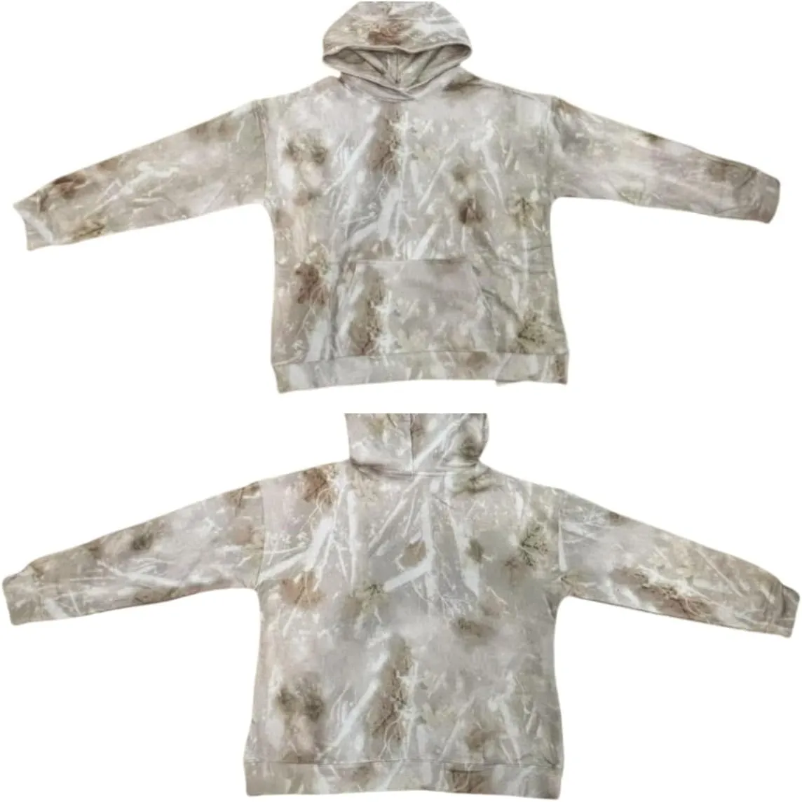 Women Camo Hoodies Maple Leaf Oversized Fleece Hooded Sweatshirt Loose Long Sleeve Pullover Top with Pocket Couple