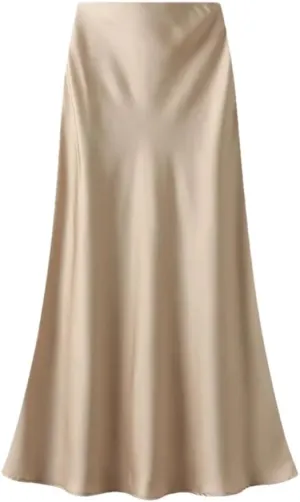 Women Elegant Satin Fishtail Skirts Temperament Long Skirt Solid Color All-Match Dress
