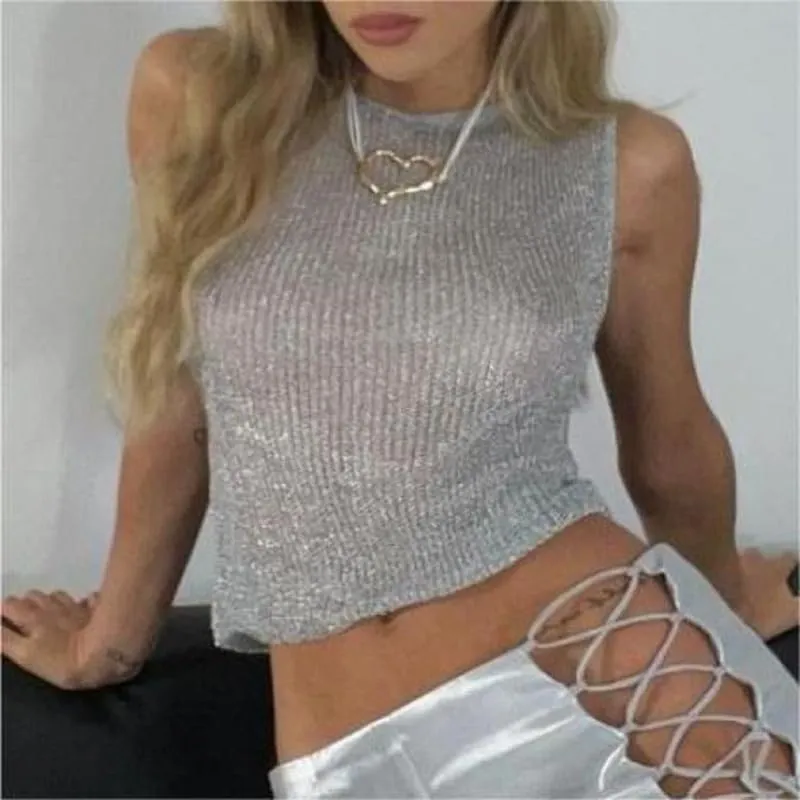 Women Floral Lace Tank Top Y2k Sexy Mesh See Through Cami Top Sleeveless Slim Fit Vest Top Summer Streetwear