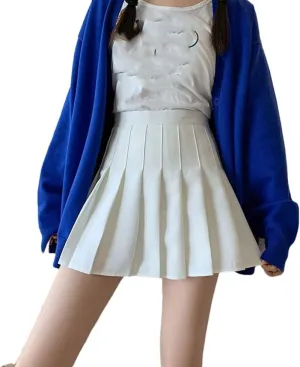 Women High Waist Mini Skirts Pleated Skirt School Uniform Streetwear