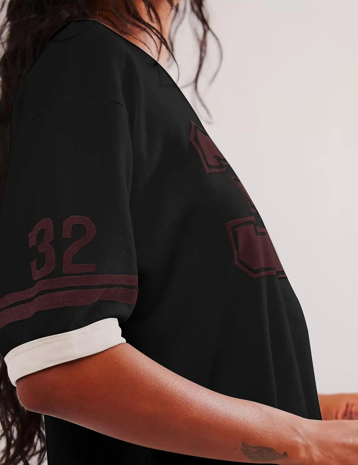 Women Oversized Graphic Print Short Sleeve T-Shirts Crewneck Color Block Shirts Casual Loose Fit 2024 Summer Tee Tops