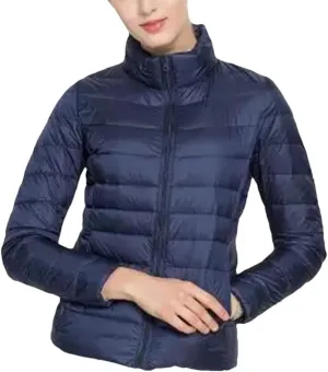 Women Winter Ultra Light Slim Puffer Jacket Portable Windproof Down Coat