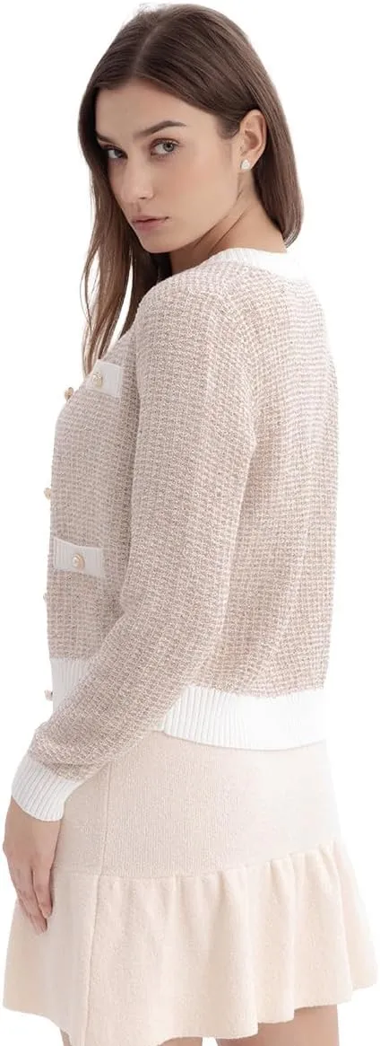 Women's Cardigan Sweaters Open Front Pearl Button Down Long Sleeve Casual Lightweight Knit Trendy Fall Outfits