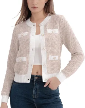 Women's Cardigan Sweaters Open Front Pearl Button Down Long Sleeve Casual Lightweight Knit Trendy Fall Outfits