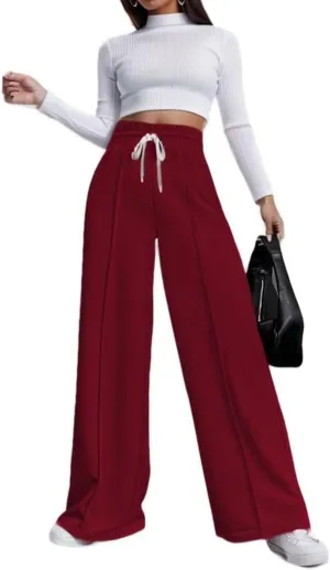 Women's Drawstring High Waist Wide Leg Sweatpants Oversized Sweats Pants Dressy Joggers Lounge Trousers with Pockets
