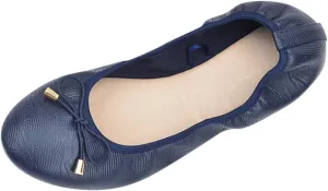 Women's Foldable Flats Shoes Round Toe Ballet Flats Bowknot Comfortable Slip on Dress Shoes Non Slip Casual Footwear
