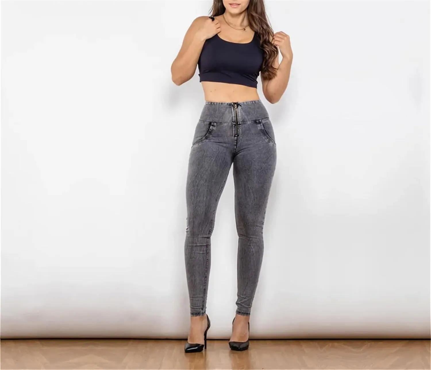 Women's High Waisted Stretchy Butt Lifting Skinny Jeans Comfort Yoga Pencil Denim Pants Streetwear
