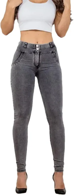 Women's High Waisted Stretchy Butt Lifting Skinny Jeans Comfort Yoga Pencil Denim Pants Streetwear