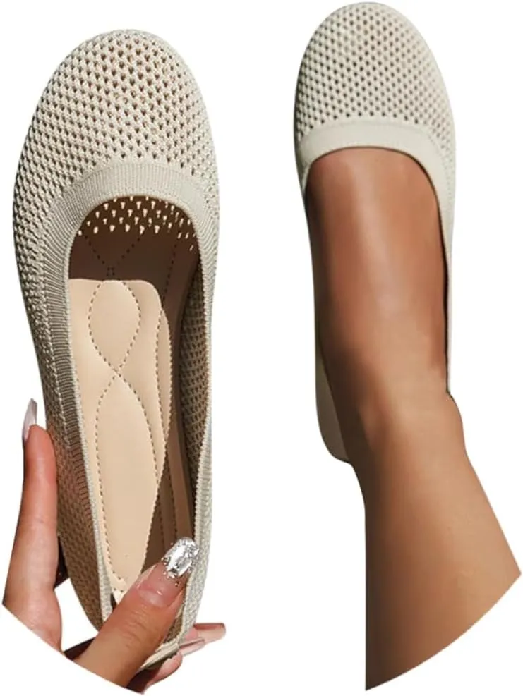 Women's Round Toe Ballet Flats 2025 Fashion Dress Casual Flats Shoes for Work Office, Non Slip Comfortable Flat Shoes