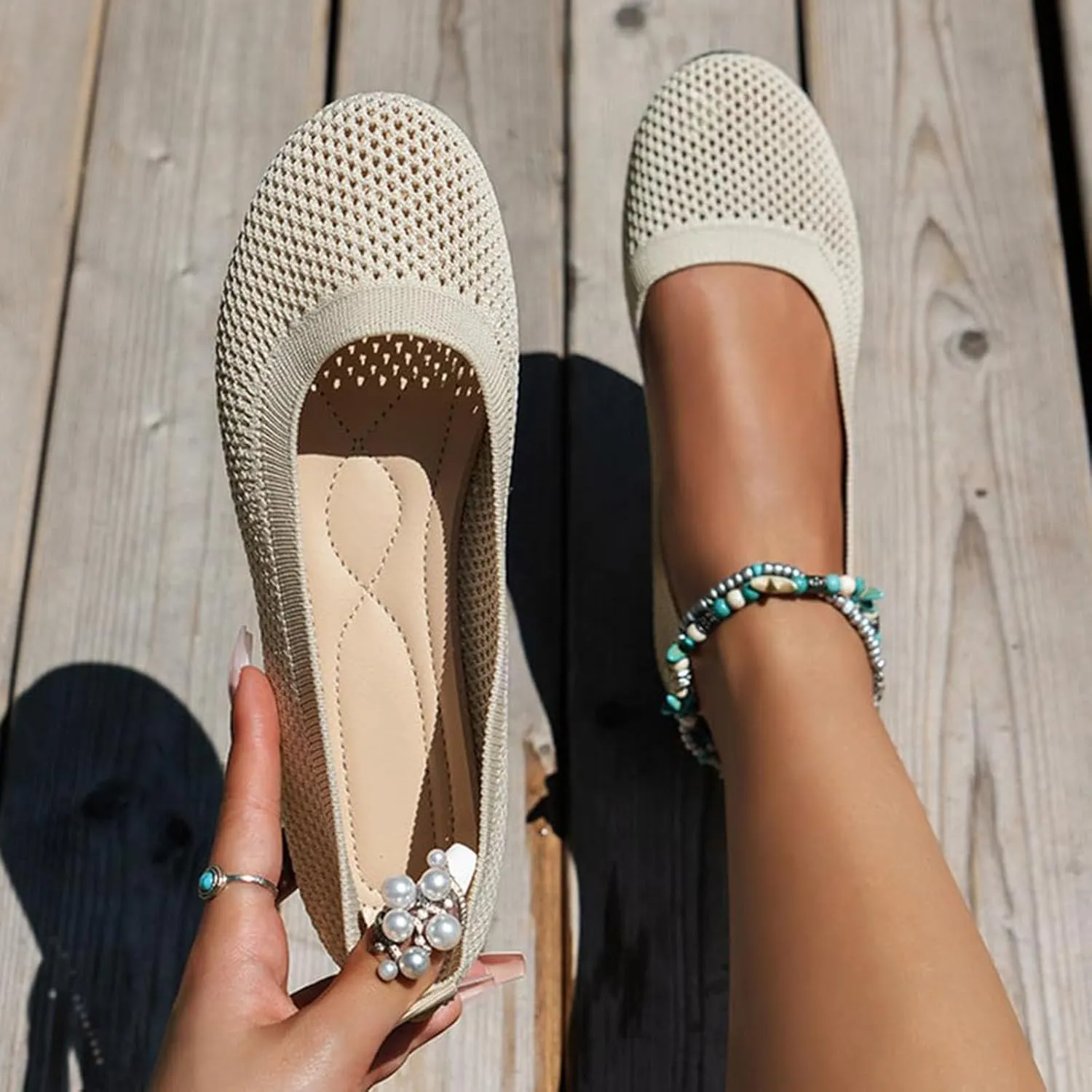 Women's Round Toe Ballet Flats 2025 Fashion Dress Casual Flats Shoes for Work Office, Non Slip Comfortable Flat Shoes