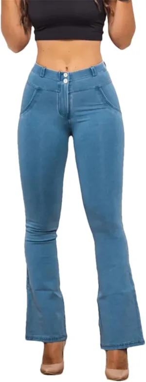 Womens Skinny Butt Lifting Flare Jeans High Strecth Yoga Pants Zipper Fly Slim Sexy Elegant Denim Pants