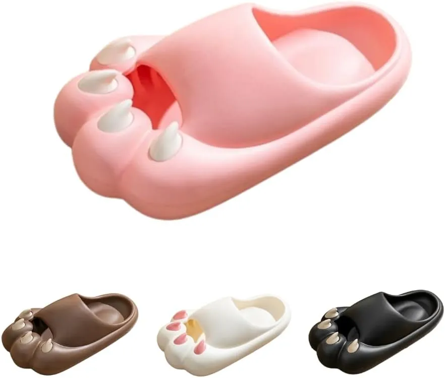 Women's Slippers Cute Simulated Cat Kitten Animal Claw Monster Girl's Thick Soles Indoor Outdoor Slippers