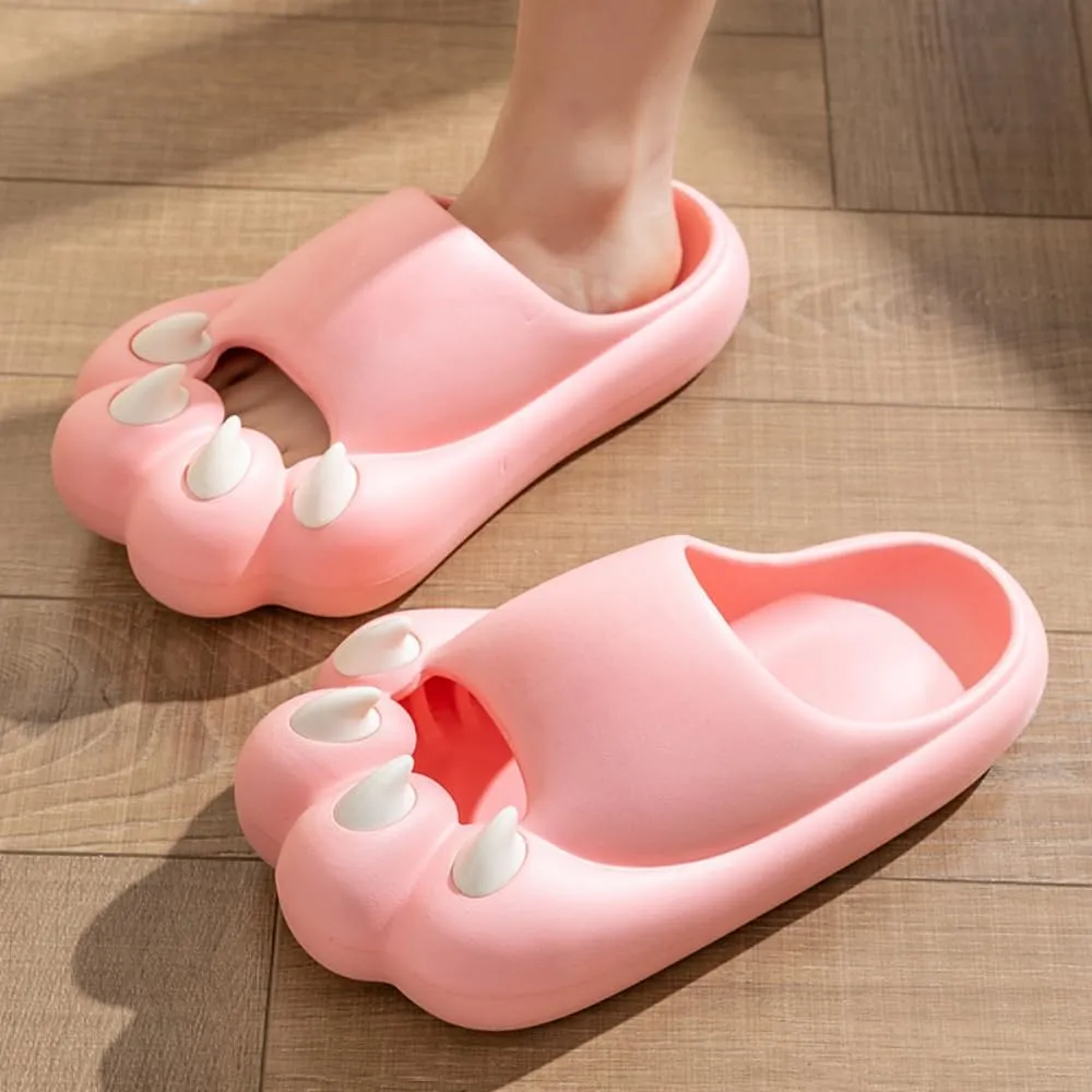 Women's Slippers Cute Simulated Cat Kitten Animal Claw Monster Girl's Thick Soles Indoor Outdoor Slippers