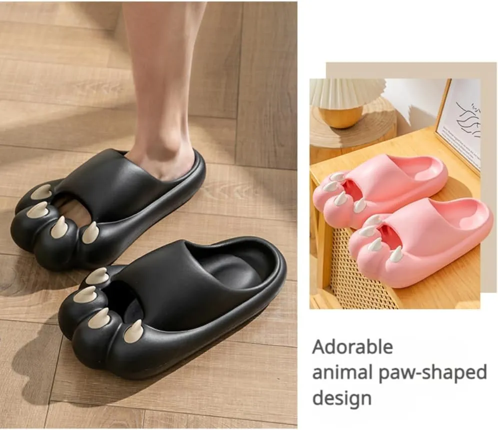 Women's Slippers Cute Simulated Cat Kitten Animal Claw Monster Girl's Thick Soles Indoor Outdoor Slippers