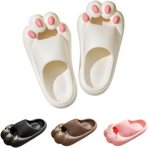 Women's Slippers Cute Simulated Cat Kitten Animal Claw Monster Girl's Thick Soles Indoor Outdoor Slippers