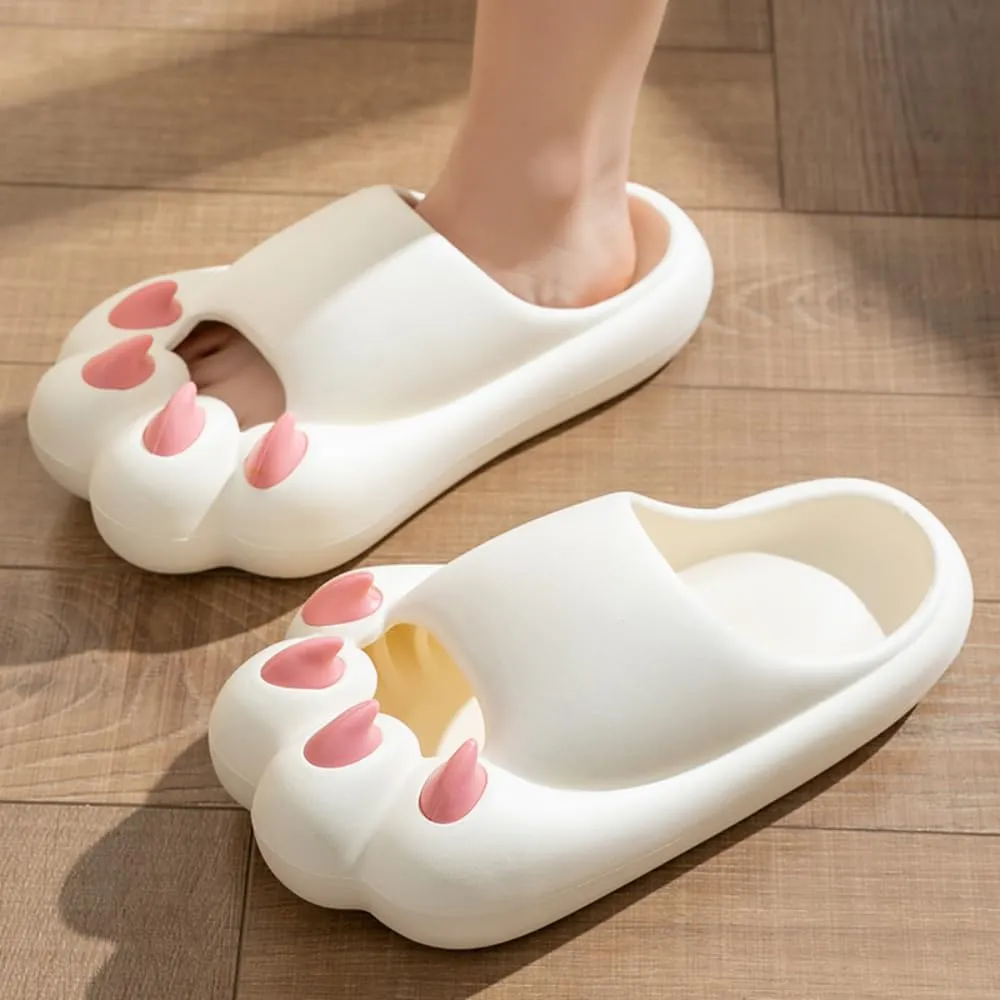 Women's Slippers Cute Simulated Cat Kitten Animal Claw Monster Girl's Thick Soles Indoor Outdoor Slippers