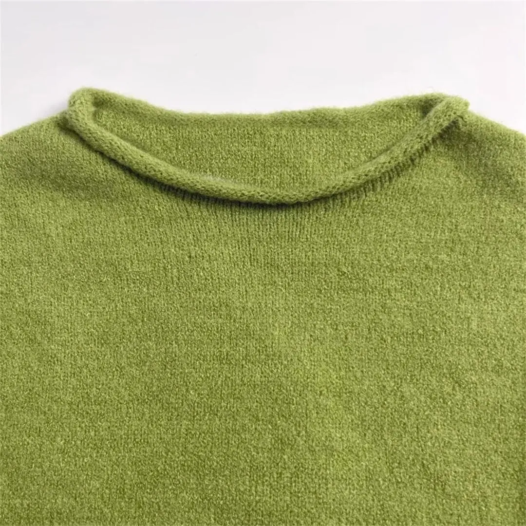 Women's Soft Short Sleeve Knitted Shirt Round Neck Solid Color Pullover