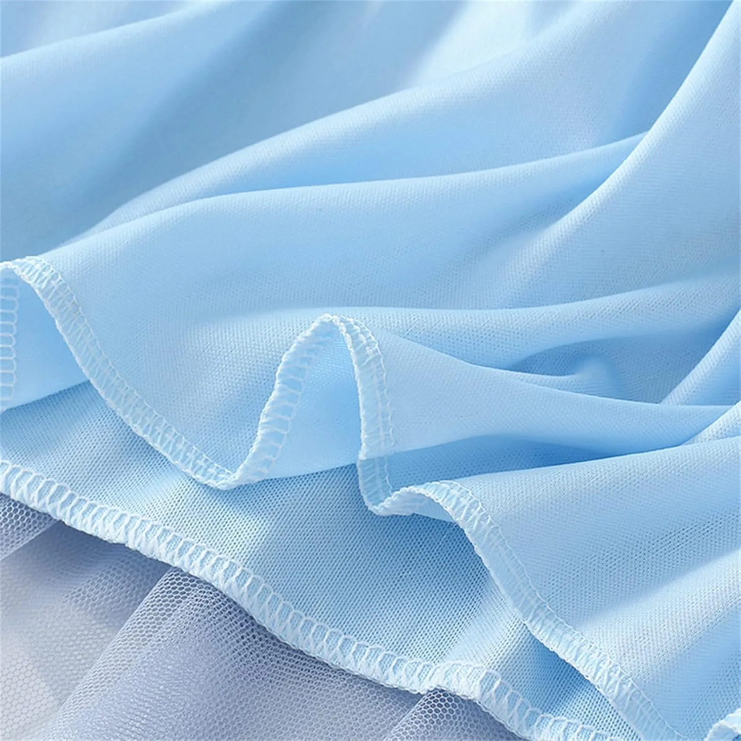 Women's Tulle Skirt Asymmetrical Pleated Elastic High Waist Layered Tutu Skirt Casual Cocktail Party A-Line Mesh Midi Skirt