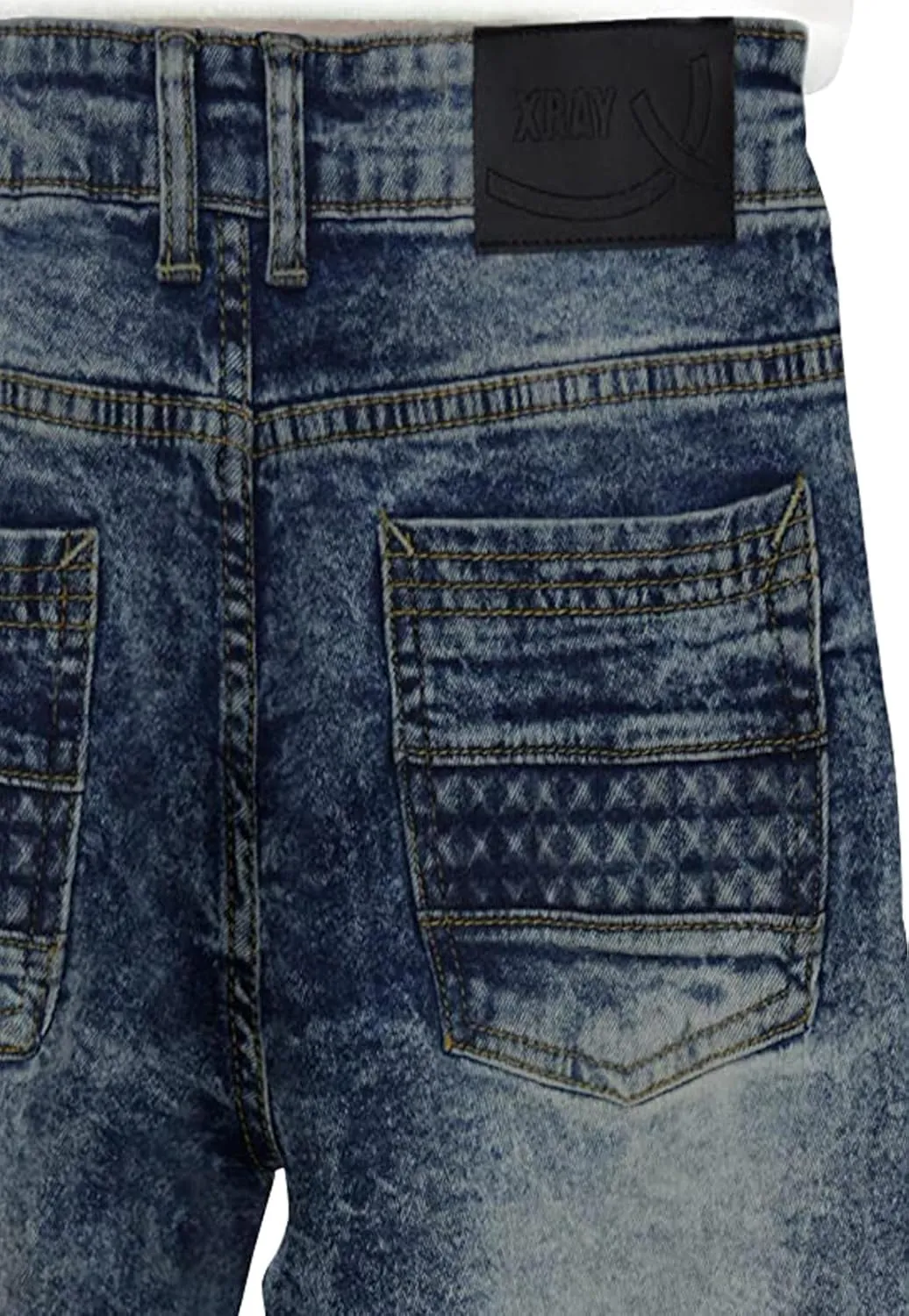X RAY Boys Stretch Denim Shorts (Size 4-20), Big Boys & Little Kids Moto Biker Fashion Rips Distressed Shorts,