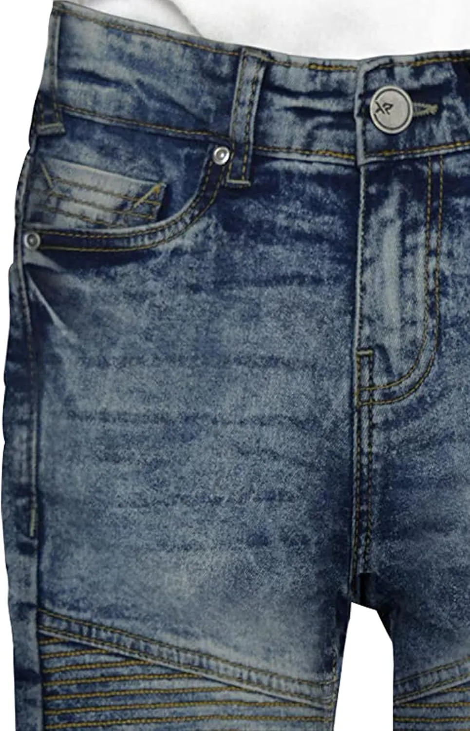 X RAY Boys Stretch Denim Shorts (Size 4-20), Big Boys & Little Kids Moto Biker Fashion Rips Distressed Shorts,
