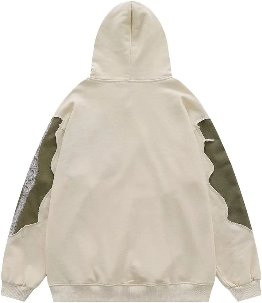 YEOU Y2K Oversized Zip Up Skeleton Hoodie Streetwear Graphic Hoodies Vintage Hooded Sweatshirts