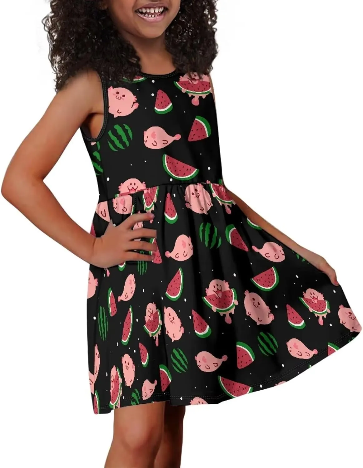 Ystardream Dress for Girls Cute Girl's Loose Casual Holiday Midi Dress