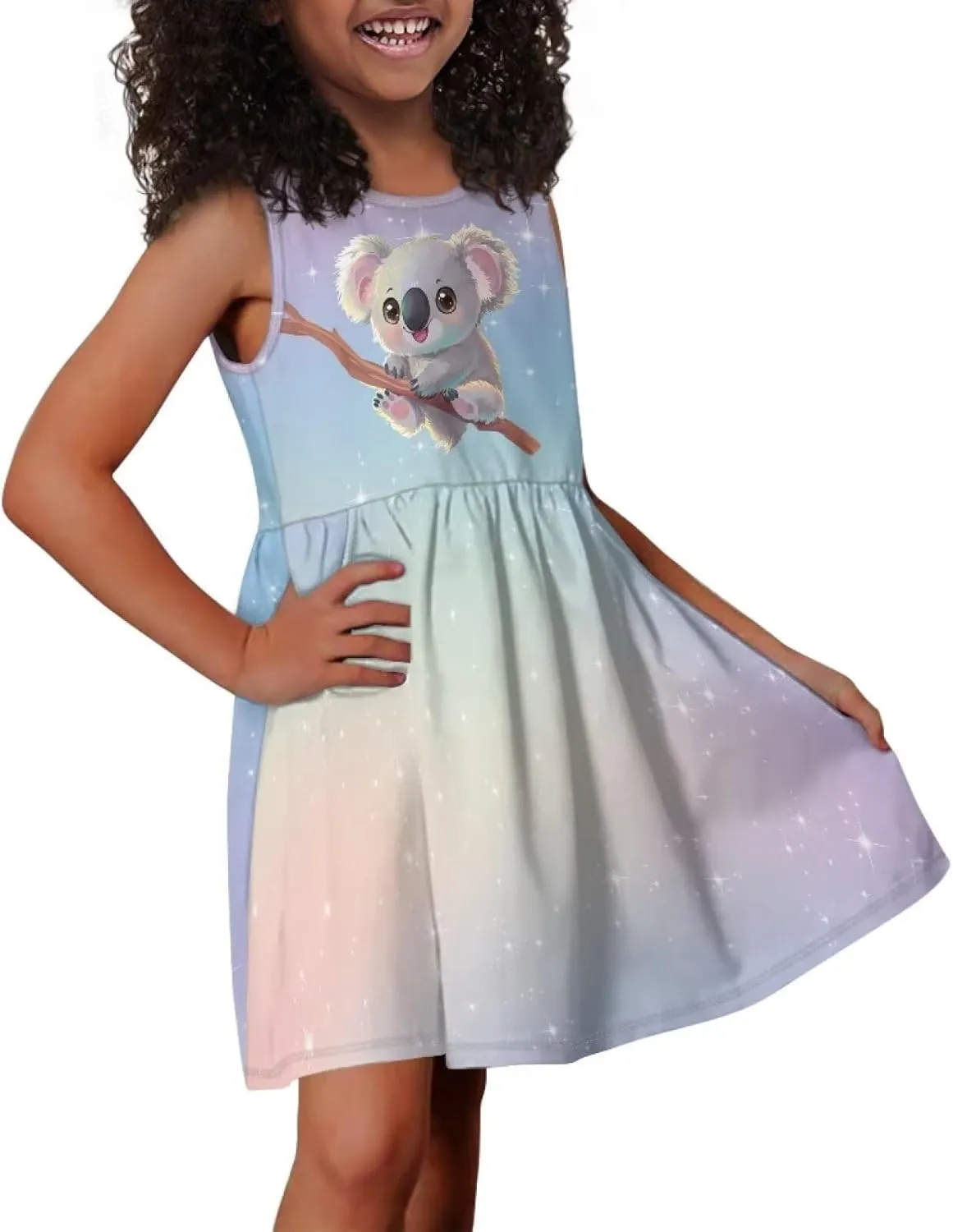 Ystardream Dress for Girls Cute Girl's Loose Casual Holiday Midi Dress