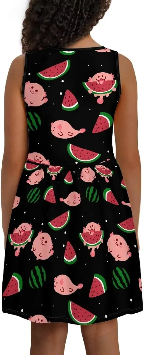 Ystardream Dress for Girls Cute Girl's Loose Casual Holiday Midi Dress