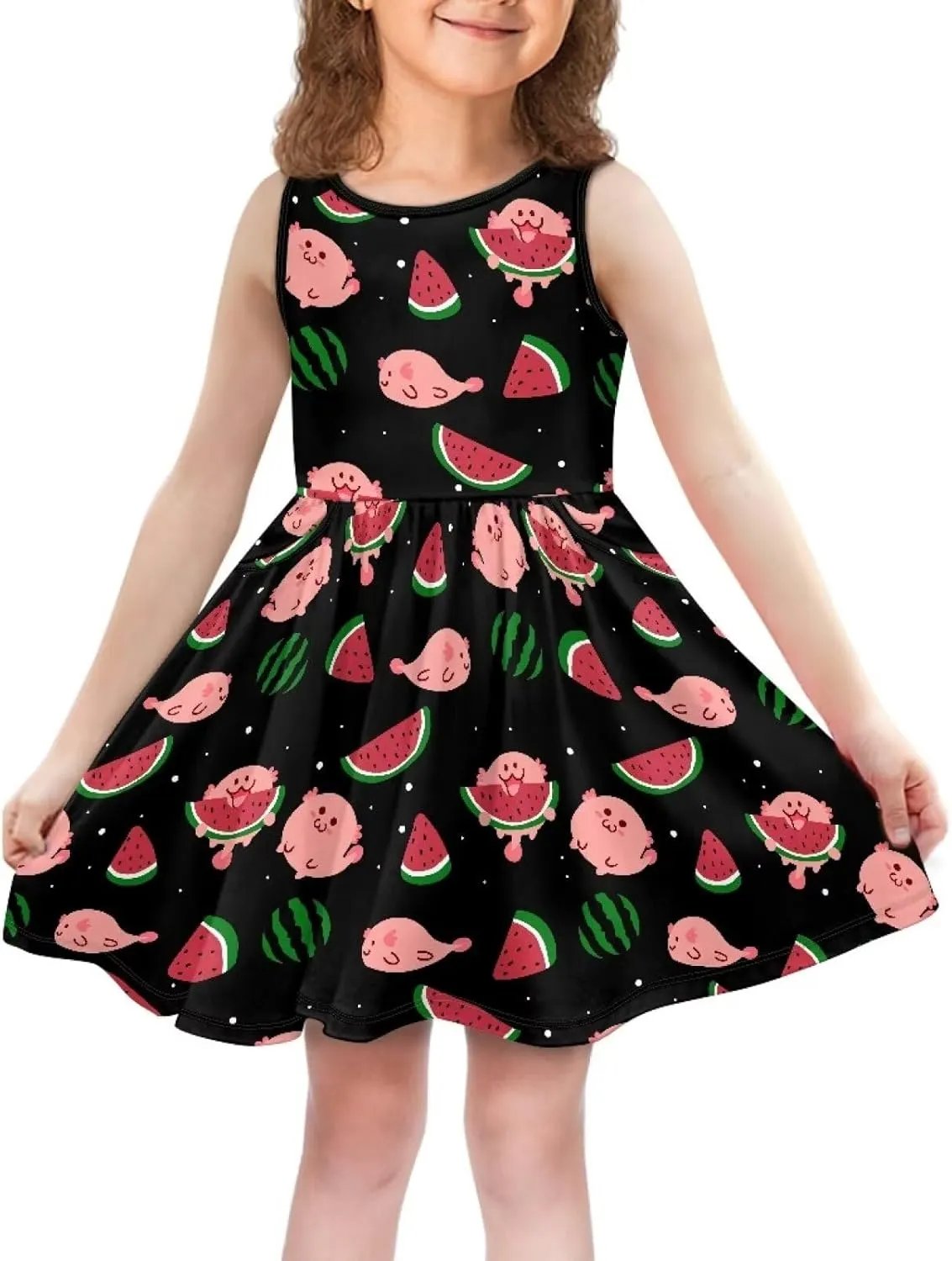 Ystardream Dress for Girls Cute Girl's Loose Casual Holiday Midi Dress