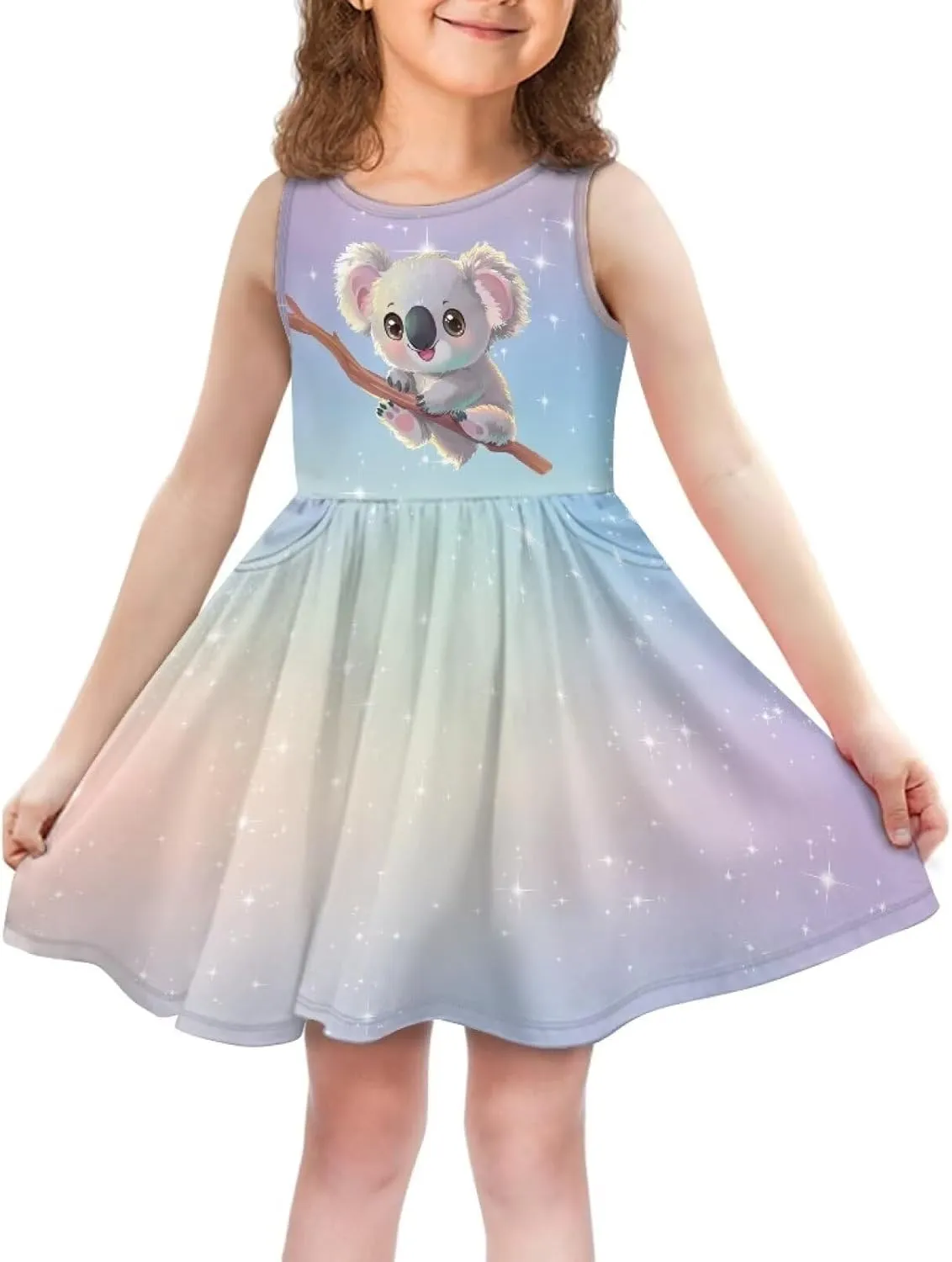 Ystardream Dress for Girls Cute Girl's Loose Casual Holiday Midi Dress