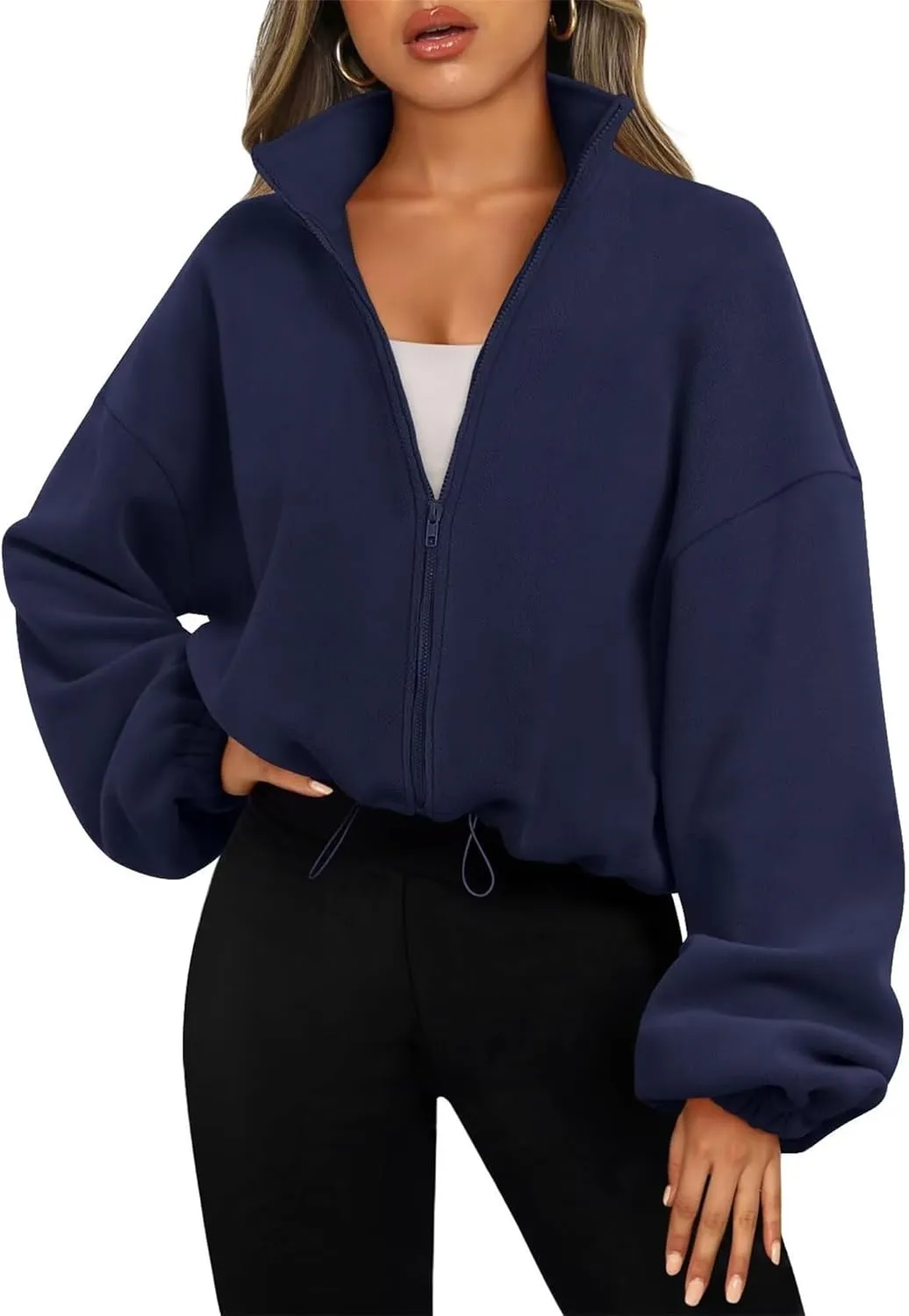 Zip Up Hoodie Women Casual Long Sleeve Track Jackets with Pockets Y2K Pullover Fall Outfits Sweatshirts