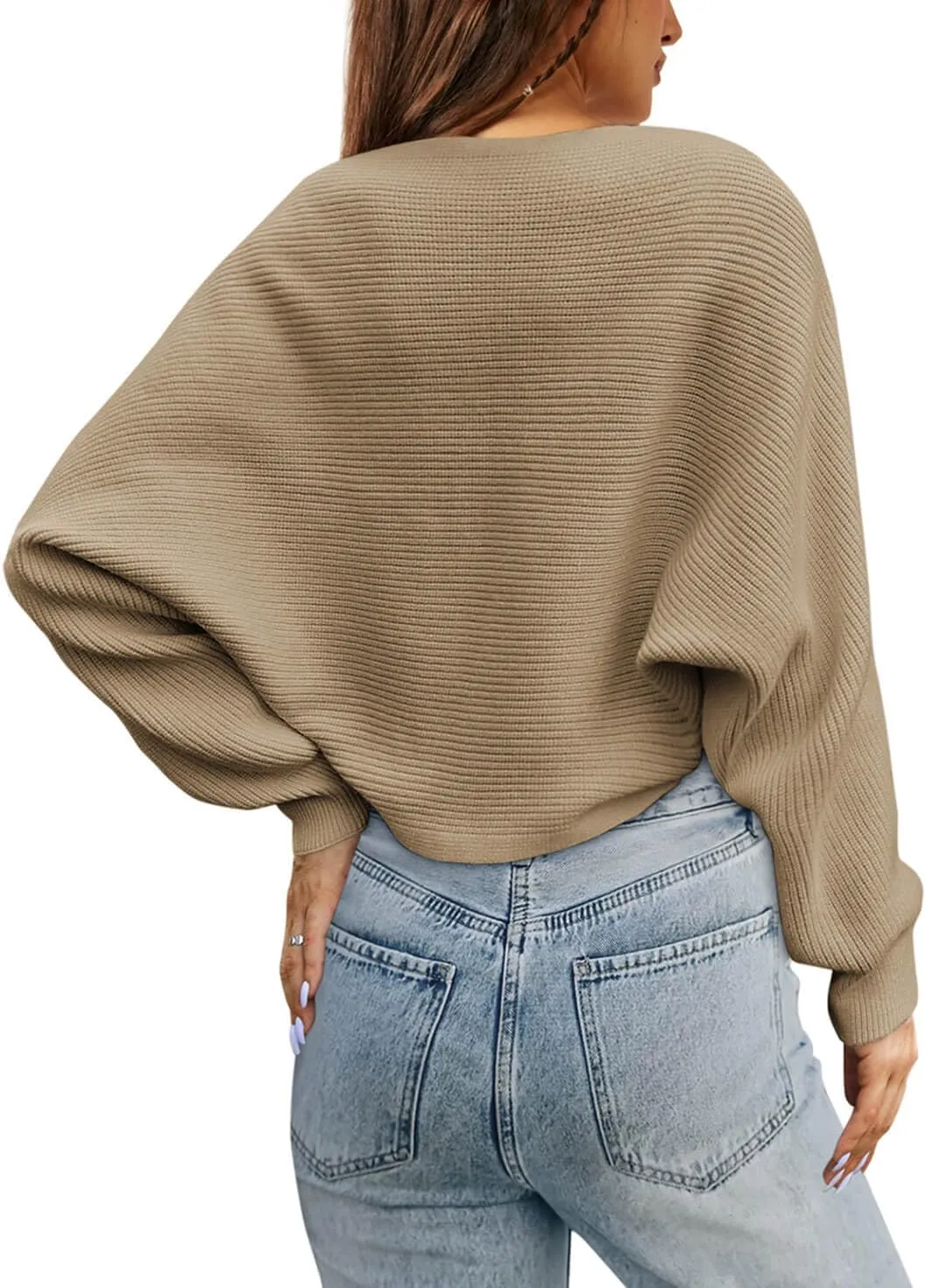 Zwurew Women's Bolero Shrug Sweater 2024 Knitted Long Sleeve Open Front Cropped Cardigan Shrugs Sweaters Y2K Tops